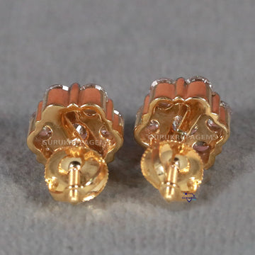 Diamond Studded earring in 14 kt yellow gold lab grown diamonds Inspiring Elegance for the Modern Woman Gurukrupa-Gems