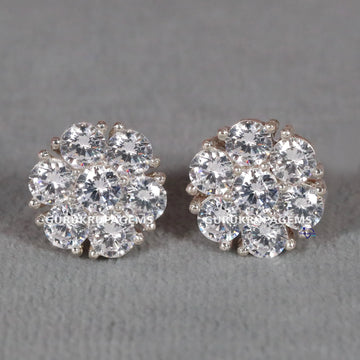 Divine Splendor Diamond Earrings for women in 14 kt white gold with vvs clarity diamonds Gurukrupa-Gems