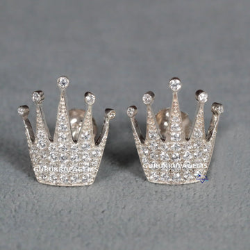 Elegance 14KT White Gold With Lab Created Round Cut Diamond Earring For Your Partner Gurukrupa-Gems