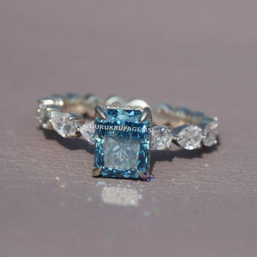 Elegant and chic our designer girls ring accessory is crafted in 14kt white gold with labgrown diamonds Gurukrupa-Gems