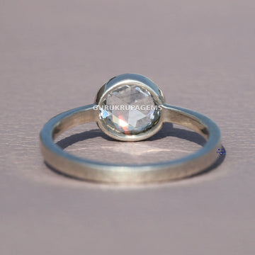 Embrace elegance with our rose cut diamond ring crafted in 14kt white gold with a labgrown diamond Gurukrupa-Gems