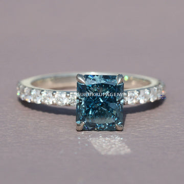 Experience luxury with our emerald cut diamond solitaire ring for women Gurukrupa-Gems
