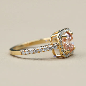 Eye-catching women's solitaire diamond ring crafted in 14kt yellow gold with VVS clarity diamonds Gurukrupa-Gems
