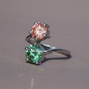 Fashionable women solitaire wedding ring engagement diamond in 14 kt white gold Gurukrupa-Gems