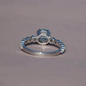 Fine Solitaire Jewelry crafted from 14 kt round cut blue treated diamond ring with vvs clarity Gurukrupa-Gems
