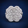 Flower Design Hip Hop Ring In 14KT White Gold With VVS Clarity Lab Diamond Gurukrupa-Gems