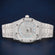 Full White Arabic Dial Hip Hop Diamond Watch VVS Clarity Gurukrupa-Gems