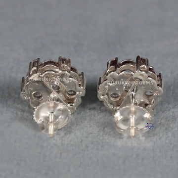 Full white wedding gift occasion earrings Gurukrupa-Gems