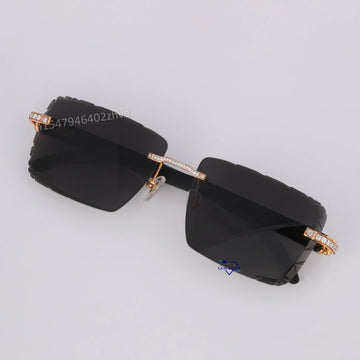 Fully classic black toned VVS diamond sunglasses Gurukrupa-Gems