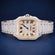 Fully iced out two tone buss down diamond watch Gurukrupa-Gems