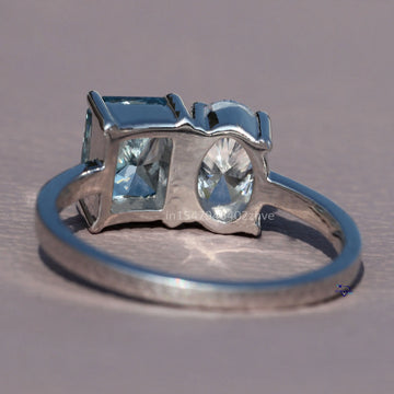 Grace her finger with our 14kt white gold two stone ring featuring lab grown diamonds-Gurukrupa-Gems