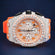 Half iced out orange belt matching dial custom made watch Gurukrupa-Gems