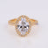 Halo set oval cut lab diamonds solitaire ring in 14 kt yellow gold vvs clarity diamonds Gurukrupa-Gems