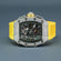Hiphop watch with moissanite diamond features a stylish design and a yellow rubber strap-Gurukrupa-Gems