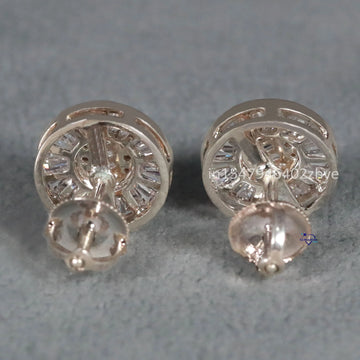 Lab Created Tapered Baguette Diamond With 14 KT White Gold Earring For women with vvs clarity diamonds