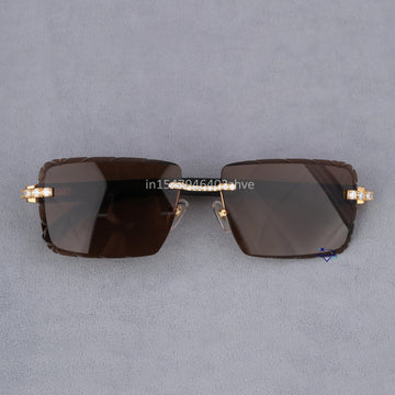 Luxury High Quality Lab Grown Diamond Sunglasses Custom Temple Design New Arrival Fashion Style-Gurukrupa-Gems