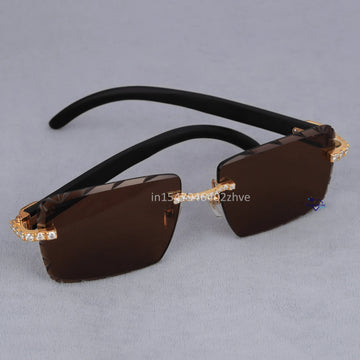 Luxury High Quality Lab Grown Diamond Sunglasses Custom Temple Design New Arrival Fashion Style-Gurukrupa-Gems
