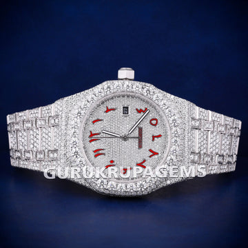 Luxury Silver Diamond Iced Out White Watches for Men and Women with Fully Sparkle Shine Gurukrupa-Gems