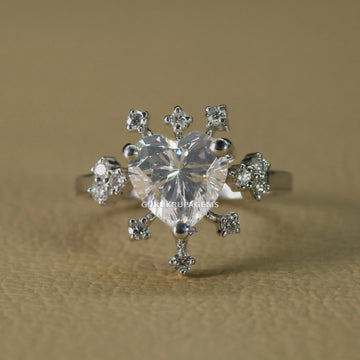 Make a statement with our exquisite heart and round cut diamond ring Gurukrupa-Gems