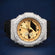 Men’s Diamond Watch with Gold Dial, Fully Iced Bezel, and Black Rubber Strap Designed for a Bold and Classy Look Gurukrupa-Gems