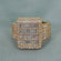 Mens hip hop diamond ring made with 14 kt yellow gold to grace their look brilliantly in vvs clarity - Gurukrupa-Gems