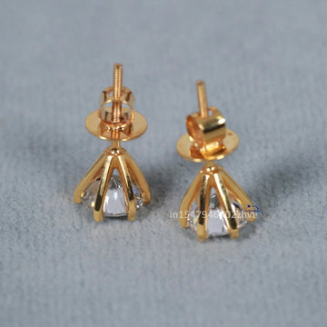 Most selling solitaire diamond earring with vvs clarity in 14 kt lab grown diamonds-Gurukrupa-Gems