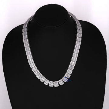 Newly launched 18 inch 12 mm hip hop illusion chain crafted in baguette and round cut lab grown diamonds with vvs clarity Gurukrupa-Gems