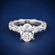 Oval cut diamond engagement ring in white gold with full halo and side stones Gurukrupa-Gems
