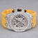 Pass diamond tester hip hop yellow strap half iced out watch Gurukrupa-Gems