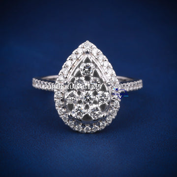 Pear shape wedding engagement diamond ring Gurukrupa-Gems