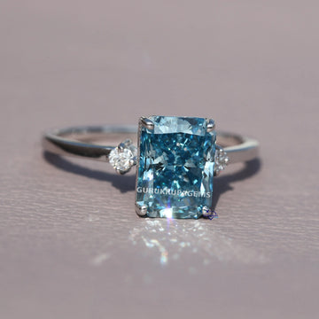 Personalized Radiant Cut Engagement Solitaire Ring For Women IN 14 KT lab grown diamond Gurukrupa-Gems