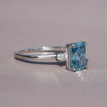 Personalized Radiant Cut Engagement Solitaire Ring For Women IN 14 KT lab grown diamond Gurukrupa-Gems