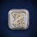 R initial letter diamond hip hop buss down ring Gurukrupa-Gems