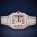 Rose and white stainless steel fully iced out diamond watch Gurukrupa-Gems