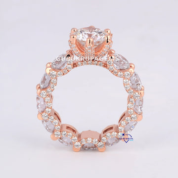 Rose gold 14kt lab grown diamond solitaire ring for men or women in vvs clarity round cut diamonds Gurukrupa-Gems