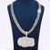 Round And Baguette Cut Diamond Pendant With Small Round Diamond Chain In 14KT White Gold Gurukrupa-Gems