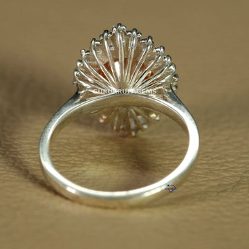 Round And Tapered Baguette Cut Womens Lab Diamond Ring in 14 kt white gold Gurukrupa-Gems