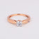 Round cut 14 kt rose gold lab diamond solitaire ring with VVS clarity wedding engagement gift-Gurukrupa-Gems