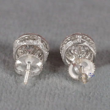 Simple yet Elegant 14 kt white gold lab grown solitaire studded diamond earring for engagement Gurukrupa-Gems