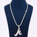 Small Brilliant Round Cut VVS Clarity Diamond Letter Pendant With Tennis Chain Gurukrupa-Gems