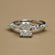 Stunning 14kt white gold ring with VVS clarity labgrown cushion and marquise cut solitaire diamond ring-Gurukrupa-Gems