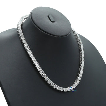Stunning 16 inch 6 mm all white vvs clarity passed tester tennis chain Gurukrupa-Gems