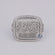 Stunning fine jewelry custom hip hop ring crafted in 14kt white gold with labgrown diamonds Gurukrupa-Gems