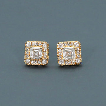 Stylish 14 KT Yellow Gold With Lab Diamond Earrings For Women with VVS clarity Diamonds Gurukrupa-Gems