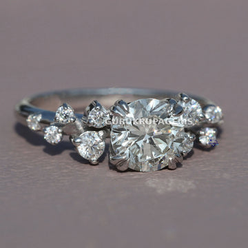 Stylishly crafted 14 kt white gold womens solitaire diamond ring with VVS clarity diamonds Gurukrupa-Gems