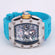 Stylishly crafted this sky blue rubber belt watch stainless steel with vvs clarity lab grown diamonds Gurukrupa-Gems