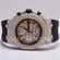 This rubber-strap watch with three dials inside is highly attractive, crafted with captivating moissanite diamonds