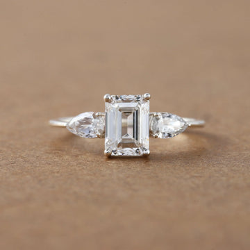 Trending solitaire diamond engagement ring for women with 14 kt lab grown diamond ring