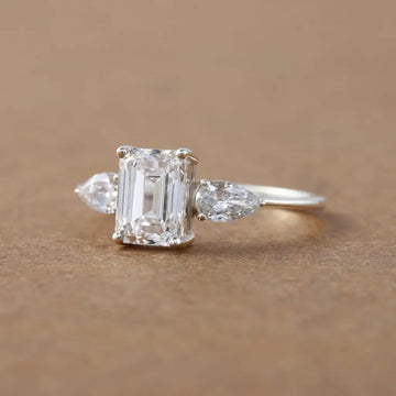 Trending solitaire diamond engagement ring for women with 14 kt lab grown diamond ring