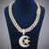 Two Tone 14KT Gold Custom Hand Made Design Lab Diamond Mens Gold Chain With Pendant Gurukrupa-Gems